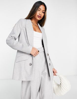 River Island button front blazer in light gray - part of a set