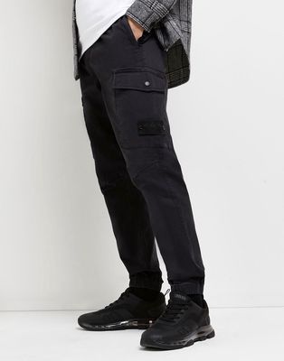 River Island cargo pants in washed black