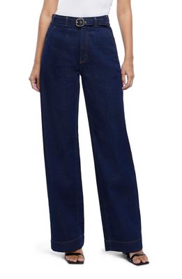 River Island Cayanne Belted Nonstretch Trouser Jeans in Blue