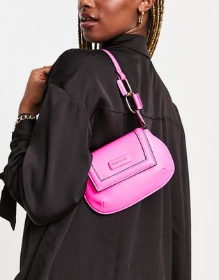 River Island chain detail shoulder bag in bright pink