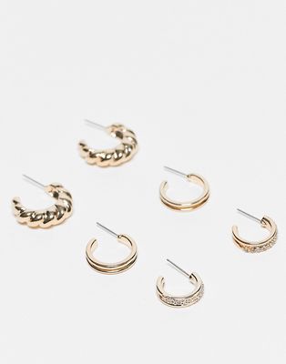 River Island curb chain hoop earrings in gold