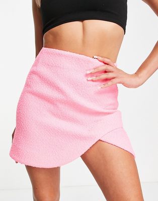 River Island curve hem mini skirt in bright pink - part of a set