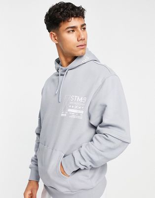 River Island Double Layer Hoodie In Gray