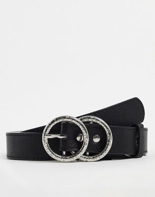 River Island etched ring belt in black
