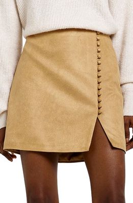River Island Faux Suede Miniskirt in Brown