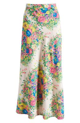 River Island Floral A-Line Skirt in Yellow