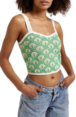River Island Floral Crop Top in Green