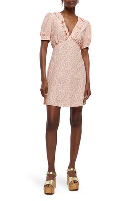 River Island Floral Frill Dress in Pink