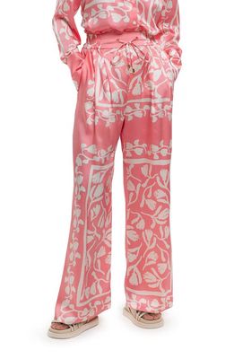 River Island Floral Scarf Print Palazzo Pants in Coral