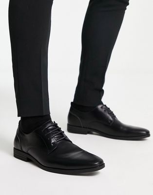 River Island formal pointed derby shoes in black