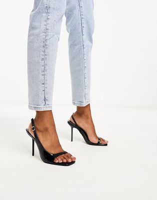 River Island high heels with asymmetric detail in black
