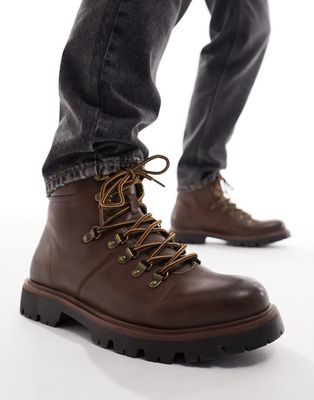 River Island hiker boots in brown
