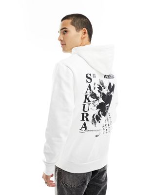 River Island japanese hoodie in white