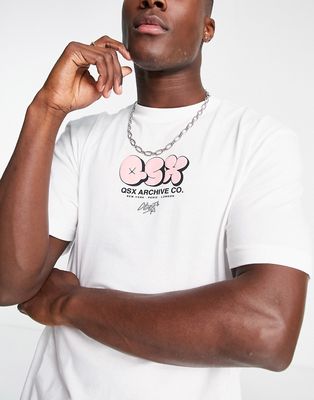 River Island logo chest print t-shirt in white