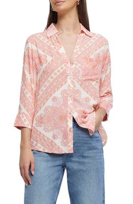 River Island Paisley Button-Up Shirt in Pink