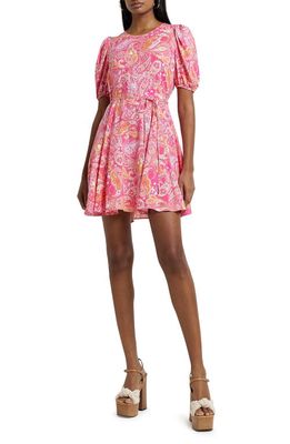 River Island Paisley Fit & Flare Minidress in Pink Light