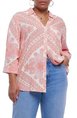 River Island Paisley Print Button-Up Shirt in Pink