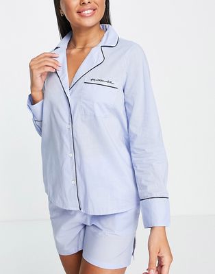 River Island pajama shirt in blue