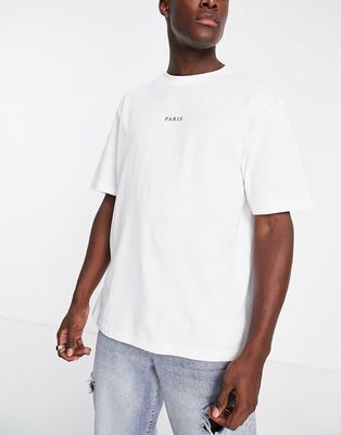 River Island paris print t-shirt in white