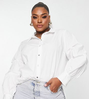River Island Plus poplin shirt in white