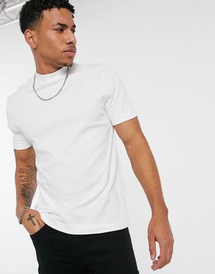 River Island premium slim fit high neck t-shirt in white