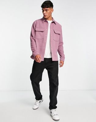 River Island quilted overshirt in pink