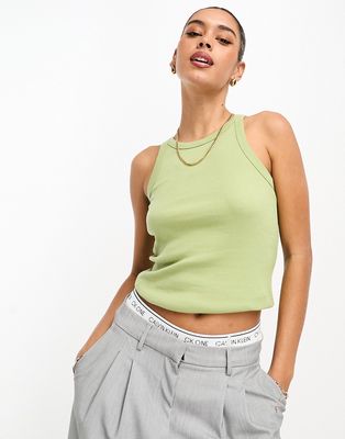 River Island racer neck tank top in green