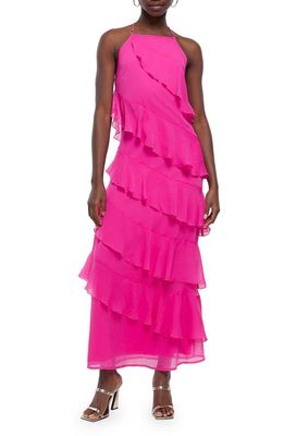 River Island Reese Tiered Ruffle Maxi Dress in Pink