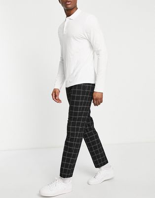 River Island relaxed check pants in black