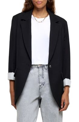 River Island Relaxed Fit Blazer in Black