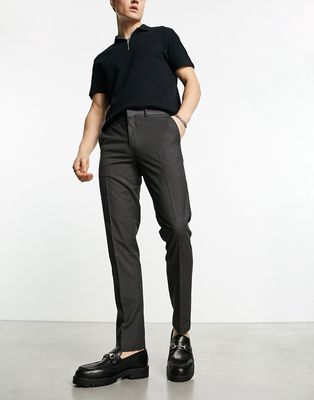 River Island skinny smart trousers in dark grey-Gray