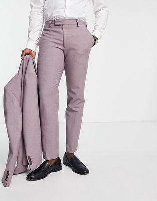 River Island slim suit pants in purple heather