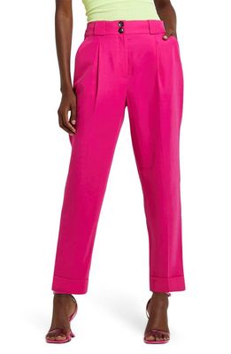 River Island Smart Straight Leg Trousers in Pink
