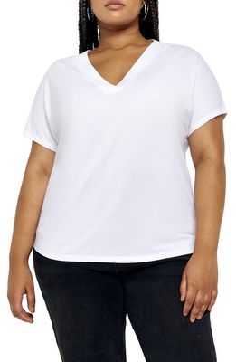 River Island Smart V-Neck T-Shirt in White