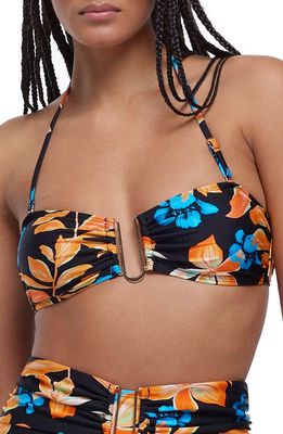River Island Strapless Ring Hardware Bikini Top in Black