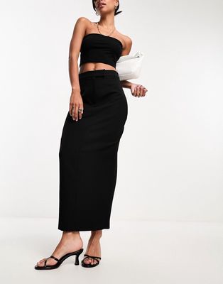 River Island tailored maxi skirt in black