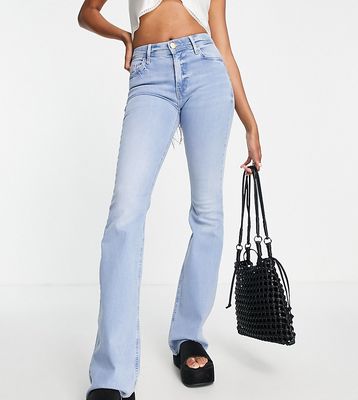 River Island Tall Amelie mid rise flare jean in light blue