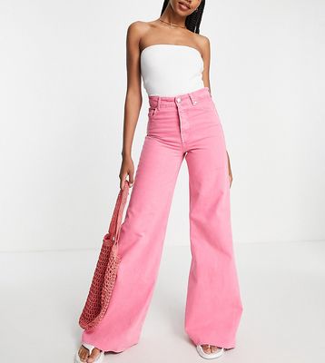 River Island Tall ultra flare jean in bright pink