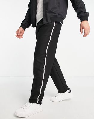 River Island tapered pleated smart pants in black