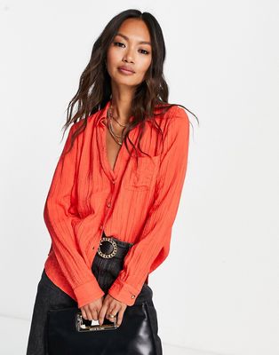River Island textured shirt in red
