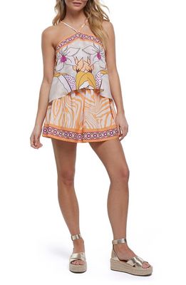 River Island Tiered Cover-Up Romper in Orange