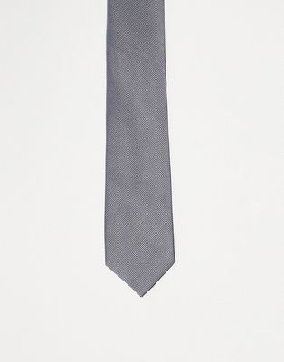 River Island twill tie in gray
