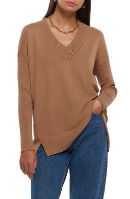 River Island V-Neck Sweater in Brown