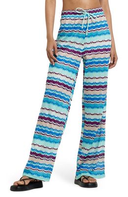 River Island Zigzag Wide Leg Cover-Up Pants in Blue