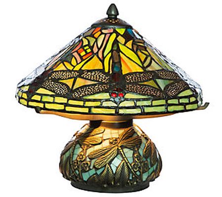 River of Goods 10.5"H Tiffany Style Dragonfly A ccent Lamp