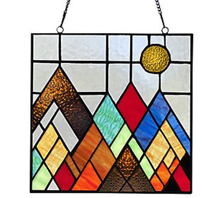 River of Goods 10"H Mountain Tops Multicolored Window Panel