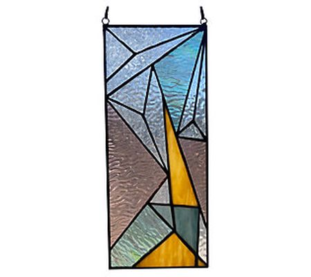 River of Goods 11.5"H Art Deco Stained Glass Wi ndow Panel