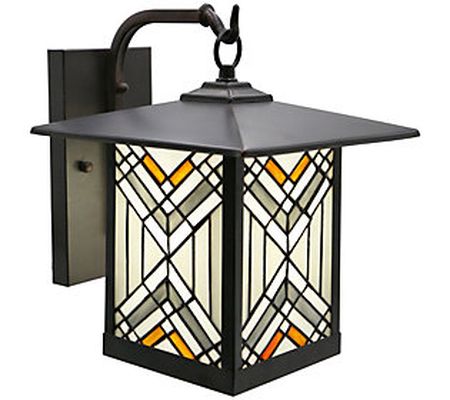 River of Goods 11.75"H Craftsman Stained Glass Outdoor Light