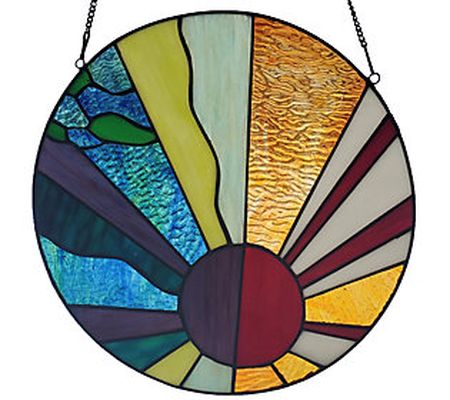 River of Goods 12.75"H Sunray Stained Glass Win dow Panel