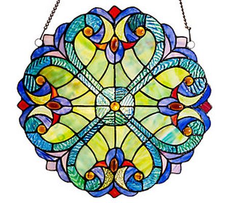 River of Goods 12"H Baroque Stained Glass Windo w Panel